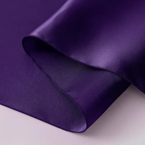Miniatura 7 de Horbaunal Paquete de 12 caminos de mesa de satén morado de 12 x 108 pulgadas, caminos de mesa suaves para banquetes de boda, fiesta de cumpleaños