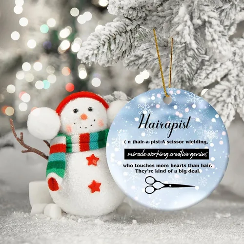 Miniatura 3 de Hairapist - Adornos de Navidad 2023 Definición de hairapista, decoraciones navideñas para árbol Descripción de la palabra Adornos únicos colgantes