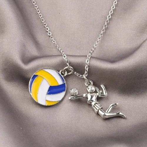 Miniatura 4 de FUSTMW Regalos de voleibol, collar de voleibol, regalos para jugadores de voleibol, collar con dije de voleibol, regalos para entrenadores