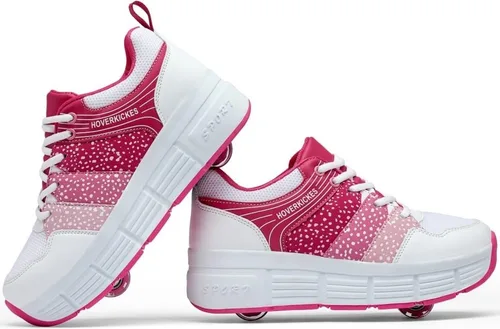 Hoverkickes Zapatos deportivos con ruedas para niños y niñas, calzado unisex con tacón con ruedas, tenis deportivos de primera calidad para niños y