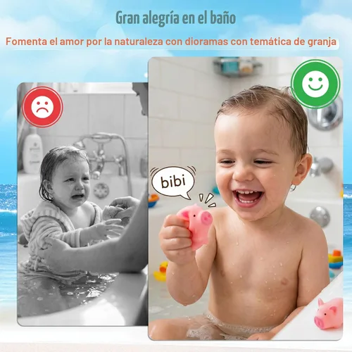 Miniatura 6 de HAKACC - 20 juguetes de baño de cerdo, juguete chirriante de goma rosa para tina de bebé, regalos de fiesta de baby shower