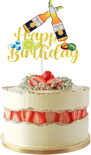 Miniatura 2 de Decoración de pastel de cerveza para hombres y mujeres, cumpleaños, Oktoberfest, suministros de fiesta temática de felicidad, vino, feliz 20, 30