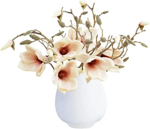 Miniatura 11 de Melorca&Guilla Flores Artificiales, 24 Piezas de 13.5 pulgadas Flores Falsas de Amapola Verde, Flores Sintéticas de Tacto Real, Flores de Seda