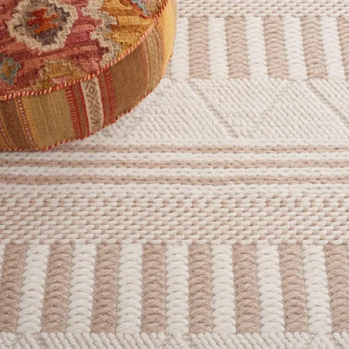 Miniatura 7 de SAFAVIEH Natura Collection - Alfombra de pasillo de 8 pies, color marfil y gris topo, diseño moderno, ideal para zonas de alto tráfico en pasillo