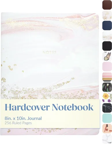 Miniatura 27 de WORLD TRAVELER Eccolo - Diario grande con páginas rayadas, cuaderno de escritura, tapa dura, 256 páginas blancas con líneas, marcador de cinta, se