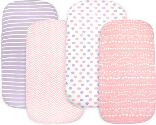 Miniatura 20 de Organic Cotton Bassinet Sheets, 3-Pack Fitted Bassinet Mattress Sheets for Baby Boys & Girls Compatible with Halo BassiNest, Graco, Baby Delight &
