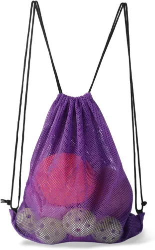 Miniatura 96 de GSE Games & Sports Expert Bolsa de malla con cordón para béisbol, pelotas de pickleball, pelotas de golf, gimnasio, equipo de natación, lavandería