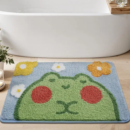 Miniatura 6 de Ankah Alfombra de ducha bonita, lujosa, absorbente y antideslizante, lavable a máquina para bañera, ducha y baño, 17.71 x 25.59 pulgadas, diseño