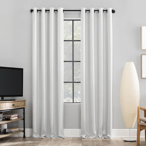 Sun Zero Nordic - Juego de 2 paneles de cortinas con ojales de grado teatral extremo 100% opacas, 104" x 96" (2* 52" x 96"), cortinas opacas blanco