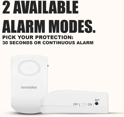 Miniatura 6 de Securityman Alarma de manija de puerta con vibración de 130 dB activada por alarma de puerta portátil cuando se abre, perfecta para niños, niños