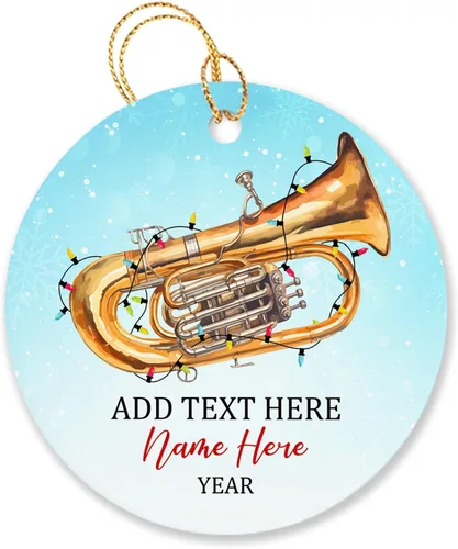 Miniatura 35 de Adorno de Navidad personalizado de acordeonista que toca acordeón, nombre personalizado y año, adorno de Navidad para acordeonista, instrumento