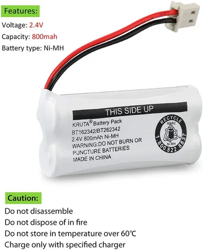 Miniatura 2 de Baterías para teléfono inalámbrico BT162342, BT262342 compatible con BT183342, BT283342, BT166342, BT266342, VTech CS6114, CS6419, CS6719 at&T