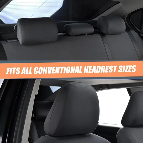 Miniatura 2 de 2 fundas para reposacabezas de asiento de automóvil, 9" x 10.6" de punto elástico transpirable completamente envolvente, cubierta antipolvo simple