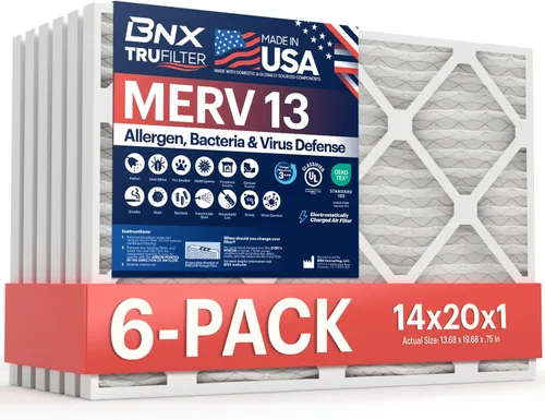 Miniatura 59 de BNX TruFilter - Filtro de aire 10 x 10 x 1 MERV 13, electrostático plisado, para aire acondicionado, HVAC y hornos, para alergias, polen, moho