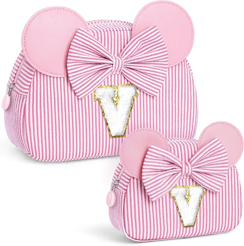 Miniatura 25 de Regalos de Navidad para niñas, bolsa de maquillaje con inicial, bolsas de cosméticos, bolsa de maquillaje de viaje, regalos de cumpleaños Azul