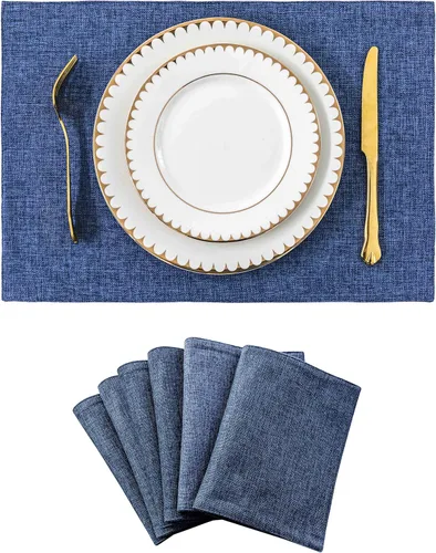 Miniatura 66 de Juego de 6 manteles individuales resistentes al calor para mesa de comedor y cocina de Home Brilliant, manteles individuales para mesa de comedor