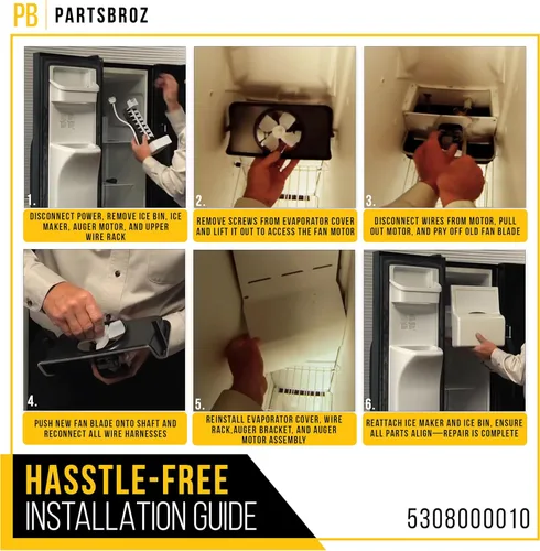 Miniatura 6 de PartsBroz 5308000010 - Ventilador de evaporador compatible con frigoríficos y congeladores Electrolux