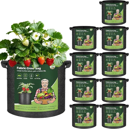 Miniatura 13 de T4U Bolsas de cultivo de 10 galones, macetas de tela para plantas, macetas de patatas, bolsas de jardín para cultivar verduras, bolsas de cultivo