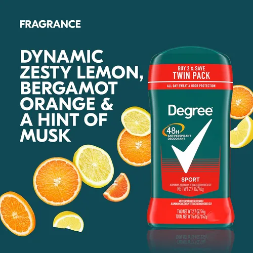 Miniatura 6 de Degree Men Original Protection Desodorante antitranspirante deportivo, paquete doble de 48 horas de protección contra el sudor y el olor