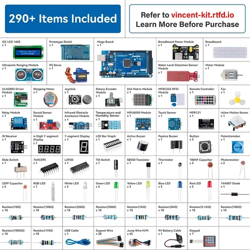 Miniatura 2 de SunFounder Proyecto El Kit de Inicio de Electrónica Más Completo Compatible con Arduino Mega 2560 R3 Mega328 Nano, Incluye 73 Tutoriales
