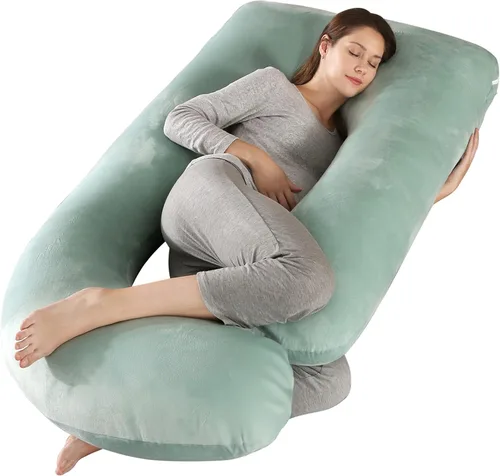 Miniatura 15 de BATTOP Almohada de embarazo para dormir, almohada de maternidad de cuerpo completo con funda extraíble lavable, soporte para espalda, caderas