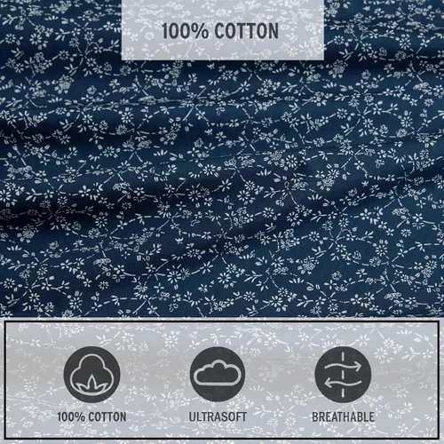 Miniatura 136 de Eddie Bauer - Juego de ropa de cama de percal de algodón, decoración fresca y elegante para el hogar, sábanas de tamaño King