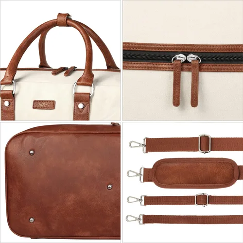 Miniatura 6 de IBFUN Bolsas de fin de semana para mujer, bolsa grande de lona para viaje, bolsa de viaje con compartimento para zapatos, 21 pulgadas, juego de 3