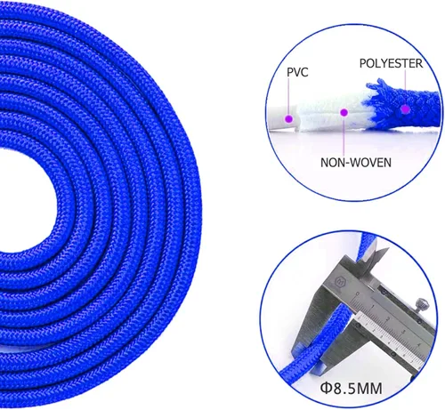 Miniatura 6 de Redify Cuerda de saltar con peso para entrenamiento físico (1 libra), rodamiento de bolas sin enredos, cuerda de saltar de velocidad rápida para Azul