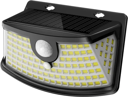 Aootek Luces solares con sensor de movimiento, 120 luces LED con reflector de luces, gran angular de 270°, impermeable IP65, luces de paso para