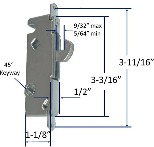 Miniatura 2 de House Guard Juego de manijas de puerta corredera blanca para patio con cilindro de llave, espacio entre agujeros de tornillo de 3-15/16 pulgadas
