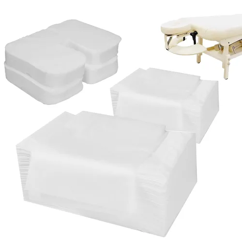 Miniatura 9 de Uralili El juego de 200 sábanas desechables no tejidas para mesa de masaje, incluye 100 piezas de 31 x 71 pulgadas, sábana de masaje suave y fundas