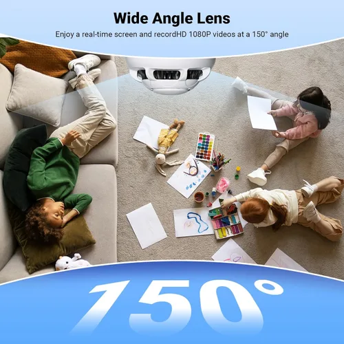 Miniatura 7 de Cámara oculta detector de humo HD 1080P cámara inalámbrica pequeña cámara de niñera para cámaras de seguridad para el hogar, bebé/mascota/niñera