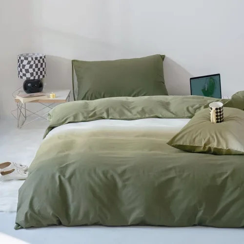 Miniatura 26 de CLOTHKNOW - Juego de edredón verde militar tamaño completo de 3 piezas, juego de ropa de cama verde oscuro, edredón suave con 2 fundas de almohada