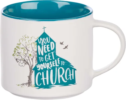 Taza de café blanca XL Get Yourself To Church, divertidos regalos de cumpleaños para mujeres/hombres, mamá, papá, compañero de trabajo, diseños de