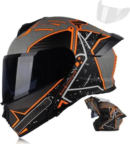 Miniatura 8 de Uchoose Modular Motorcycle Helmet Flip Up Full Face, DOT Approved Motorcycle Helmets for Men and Women, Dual Visor with Extra Clear Shield, Multiple