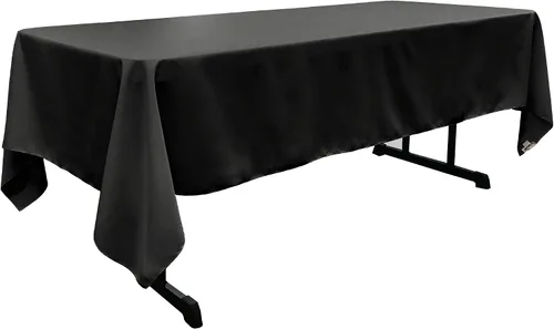 Miniatura 2 de LA Linen Mantel rectangular lavable de popelín de poliéster, resistente a las manchas y a las arrugas, cubierta de mesa 60x84, mantel de tela
