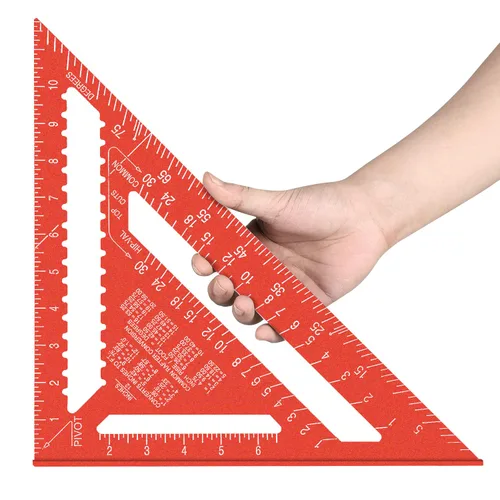Miniatura 15 de Beslands Escuadra de Viga de 7 pulgadas con Nivel, Regla Triangular de Metal de Aluminio Escuadra de Carpintero Herramienta de Trazado para Negro