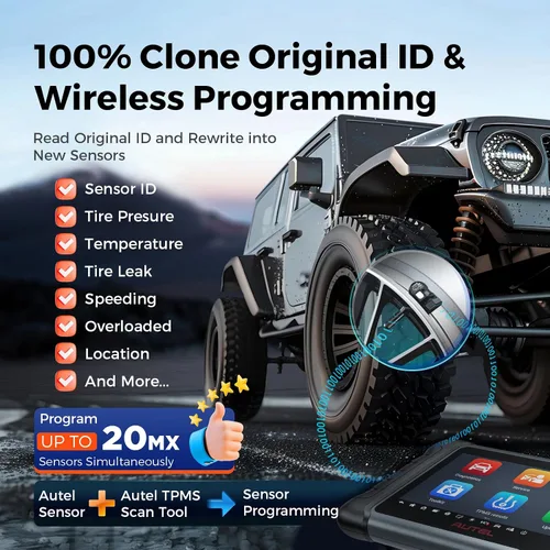 Miniatura 4 de Autel Sensores TPMS, sensores de presión de neumáticos 2 en 1 (315 MHz + 433 MHz), herramienta TPMS programable con sensor MX universal a presión
