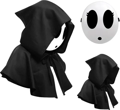 Miniatura 12 de Máscara de chico tímido, máscara de anime blanca, máscara de Halloween, máscara divertida para disfraz de Halloween, accesorios de cosplay Niña
