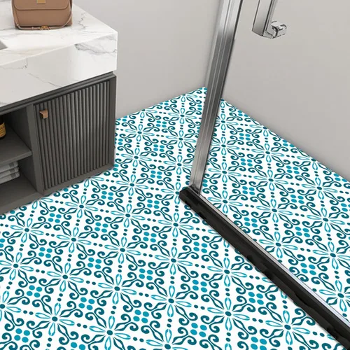 Miniatura 4 de Paquete de 4 plantillas grandes de azulejos españoles de 12 x 12 pulgadas, plantillas de suelo reutilizables para pintar en pisos, azulejos, patio