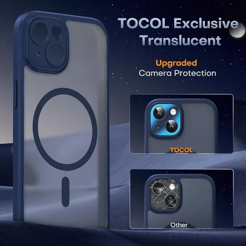 Miniatura 263 de TOCOL Funda para iPhone 11, compatible con Magsafe, protección completa de cámara, imanes integrados, protección contra caídas, funda translúcida