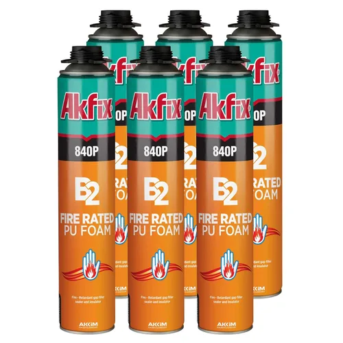 Miniatura 9 de Akfix 840P Espuma de Poliuretano Expansiva Ignirresistente en Aerosol (1x25.3 Oz.) - Espuma de Sellado Naranja para Ventanas y Puertas, Pinturizable
