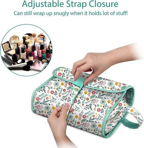 Miniatura 3 de Fintie - Bolsa de viaje portátil para cosméticos y artículos de aseo, bolsa grande colgante resistente al agua, organizador de maquillaje y Primavera
