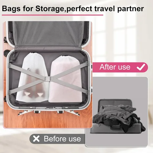 Miniatura 5 de Paquete de 18 bolsas de zapatos para viajes, 11.8 x 15.7 pulgadas, bolsas de viaje para zapatos para empacar, bolsa de viaje para zapatos, bolsas
