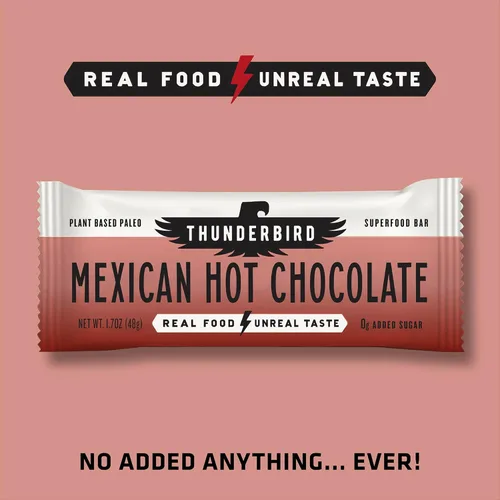 Miniatura 4 de Thunderbird Bars - Bocadillo energético, sin gluten con proteínas, comida real saludable, paleo vegano sin transgénicos, sin azúcar añadida, sabor a