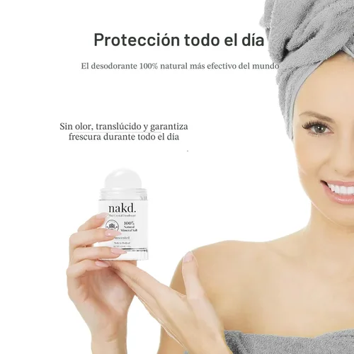 Miniatura 3 de nakd. Thai Crystal Deodorant Stone – 2 barras desodorantes de cristal de sal, 4.25 oz. Regular + 2.5 oz. Tamaño de viaje, totalmente natural, sin