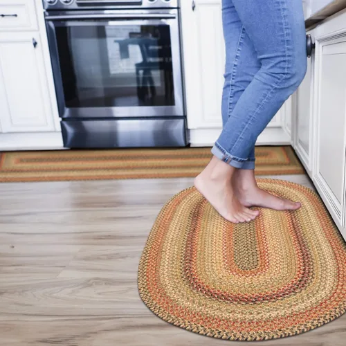 Miniatura 23 de Homespice Alfombras de Área Ovaladas Trenzadas de Yute Denim Azul de 8x10 pies para Sala de Estar, Dormitorio y Comedor. Apto para Mascotas. Estilos