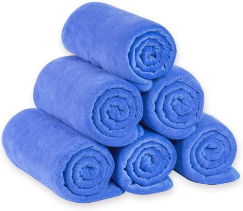 Miniatura 30 de JML Toallas de microfibra, juegos de toallas de baño (paquete de 6, 27 x 55 pulgadas), extra absorbentes, de secado rápido, multiusos, para baño
