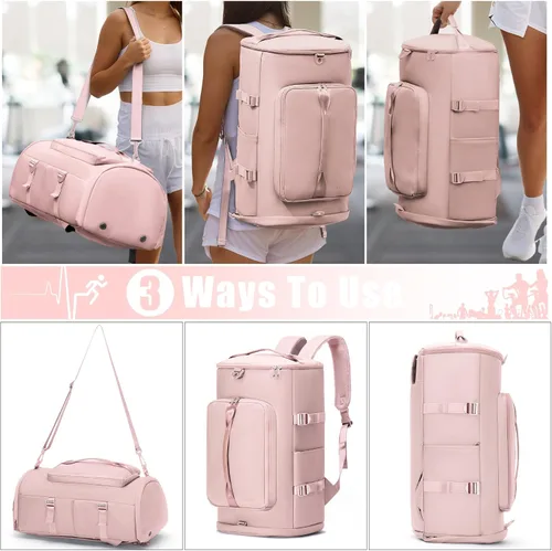 Miniatura 3 de Bolsa de gimnasio con compartimento para zapatos, bolsa de lona para hombres y mujeres, mochila de viaje, bolsa de fin de semana, bolsa