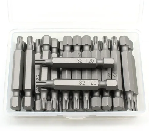 Miniatura 20 de TMAX Juego de puntas de destornillador de cabeza de estrella T6 Torx de 25 piezas, acero S2 de 6 puntos T-6 puntas de inserción de destornillador